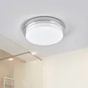 Glossy chrome LED ceiling light Cordula, IP44