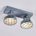 Two-bulb LED ceiling lamp Tamin, smoky grey
