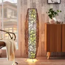 Nias rounded floor lamp made of rattan and fabric
