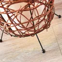Nias rounded floor lamp made of rattan and fabric
