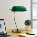 Selea banker’s light with a green lampshade