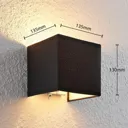 Adea fabric wall lamp with switch, 13 cm, black