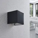 Adea fabric wall lamp with switch, 13 cm, black