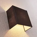 Adea fabric wall lamp, 25 cm, square, black