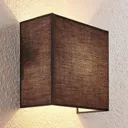 Adea fabric wall lamp, 25 cm, square, black