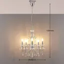 Chrome-plated chandelier Solveig with crystals