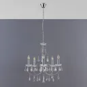 Chrome-plated chandelier Solveig with crystals
