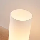 Cylindrical glass table lamp Elianna, chrome base