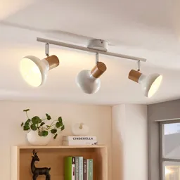 Fridolin three-bulb ceiling lamp made of metal