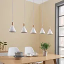 Five-bulb LED pendant light Arina in white