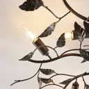 Richly adorned metal ceiling lamp Yos, leaves