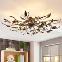 Large LED ceiling lamp Yos, leaf design