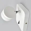 Moving, white LED wall lamp Vidda with switch