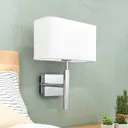 Wall lamp Jettka with fabric lampshade and switch