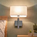 Wall lamp Jettka with fabric lampshade and switch