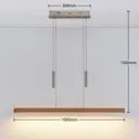 Pia LED linear pendant light, beech wood