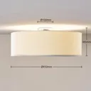 Linen ceiling light Mariat with a round lampshade