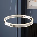 Dimmable LED pendant light Lyani in chrome, 50 cm