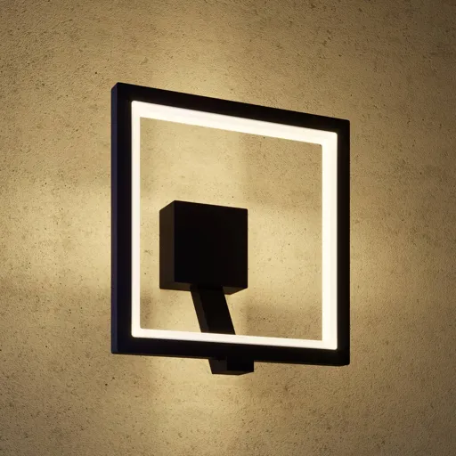 LED outdoor wall lamp Square, graphite grey