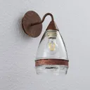 Glass wall light Millina, rusty brown