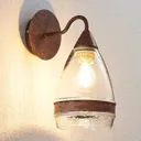 Glass wall light Millina, rusty brown