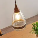 Glass pendant light Millina, rusty brown, 1-bulb
