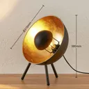 Table lamp Muriel, tripod, 38cm black/gold