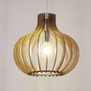 Balloon-shaped wooden pendant light Sina, light