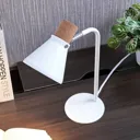 White table lamp Silva with cork decor, 32cm