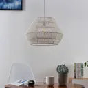Hanging light Ottavio made of woven paper, white