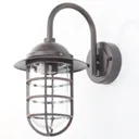 Outdoor wall lamp Gero with a curved wall mount