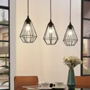 Elda pendant light with cages, linear, black
