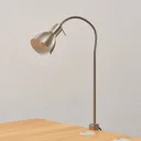Triska clip-on light, flexible arm, satin nickel