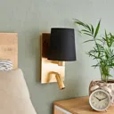 Aiden wall light, LED reading light, black, gold