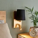 Aiden wall light, LED reading light, black, gold