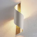 Vanni metal wall light, twisted, white and gold