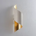 Vanni metal wall light, twisted, white and gold