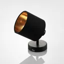 Vasilia fabric wall light black and gold, one-bulb