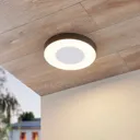Sora LED outdoor ceiling light, round, sensor