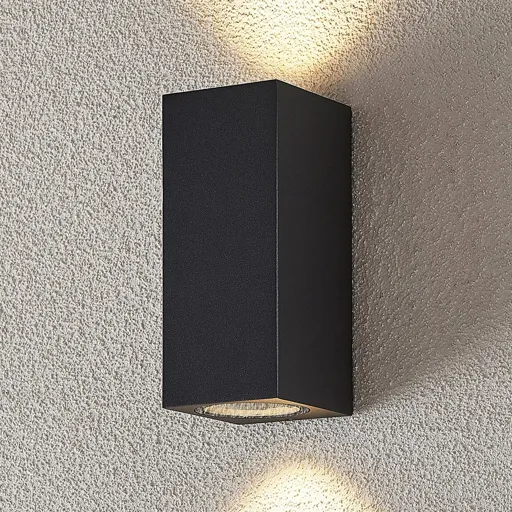 Lavina outdoor spotlight, dark grey GU10 2-bulb