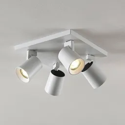 Arcchio Iavo downlight, angular, white, 4-bulb