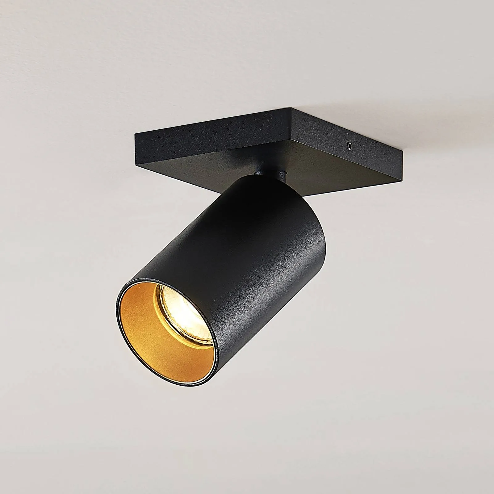Arcchio Brinja spotlight angular black/gold 1-bulb