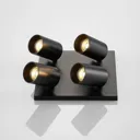 Arcchio Brinja spotlight angular black/gold 4-bulb