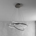Ezana LED pendant lamp with three rings, nickel