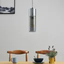 Eleen pendant lamp with smoked glass cylinder