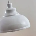 Albertine vintage pendant light, metal, white