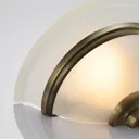 Irimia glass wall light, antique brass