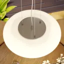 Gunda LED opal glass hanging lamp in white