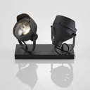 Henega headlamp ceiling spotlight, black, 2-bulb