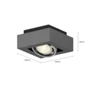 Ronka LED ceiling spotlight GU10 1-bulb dark grey